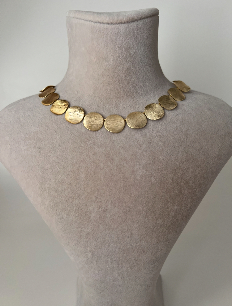 Sıralı Yuvarlak Gold Choker Kolye 