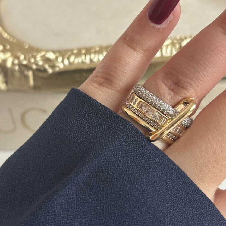 Glints Vip Gold Gümüş Spiralli Yüzük | VİP | Glint.Co Accessory