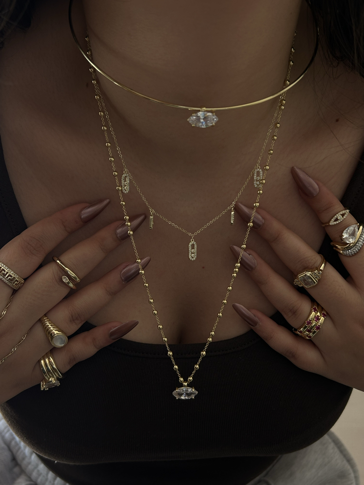 Gold Markiz Choker Kolye | VİP 
