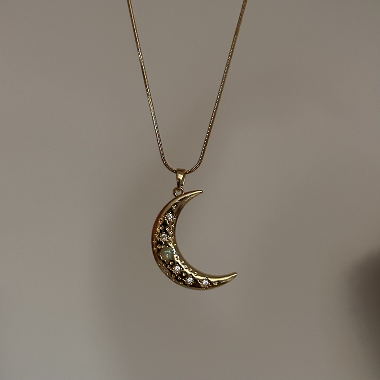 Gold Ay Kolye | Çelik
