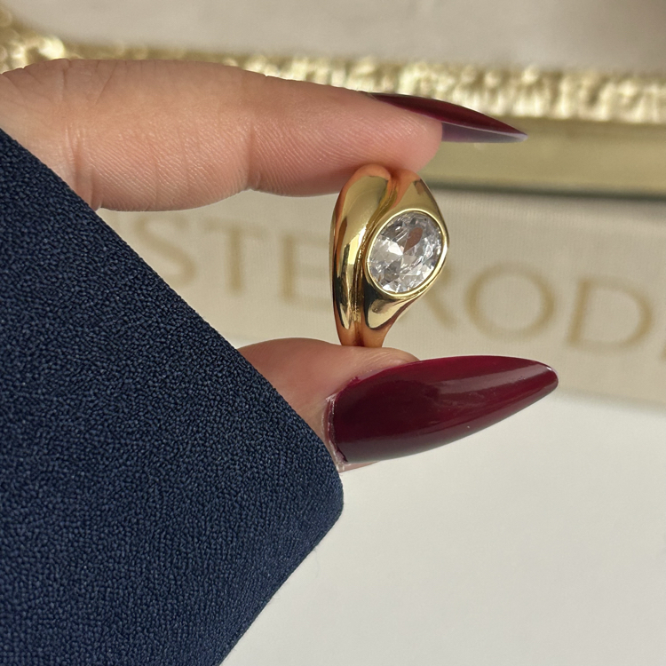 Gold Oval Yüzük | VİP 
