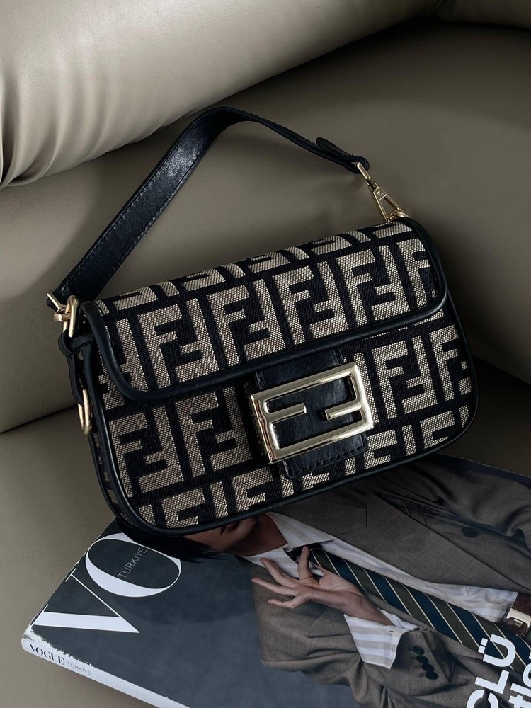 Fendi Baguette Mini Bej Siyah