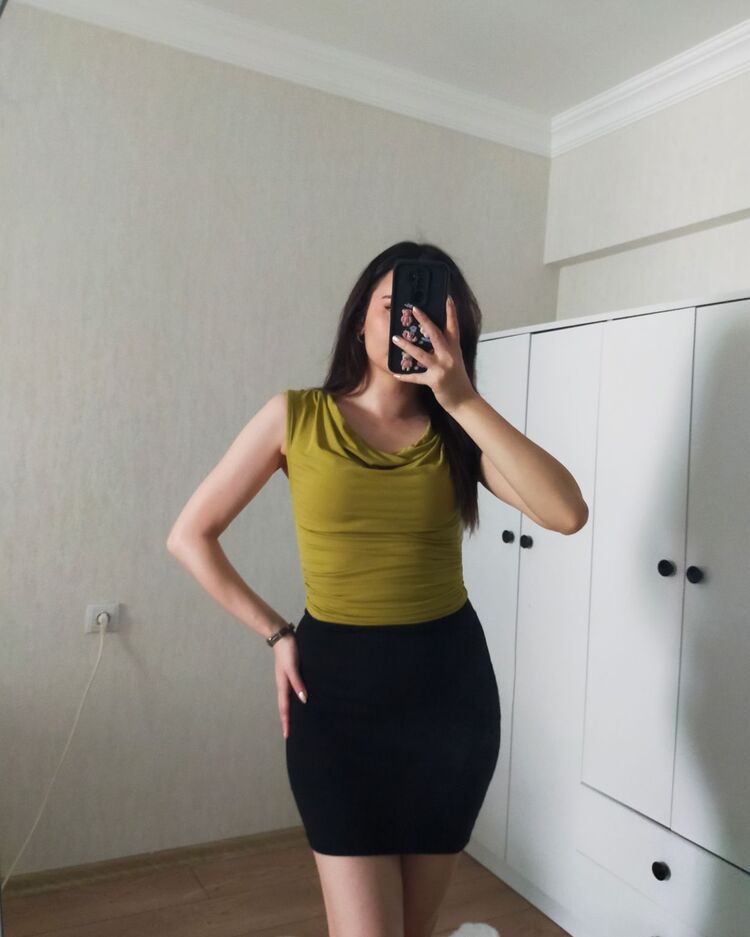 Yağ Yeşili Degaje Bluz 