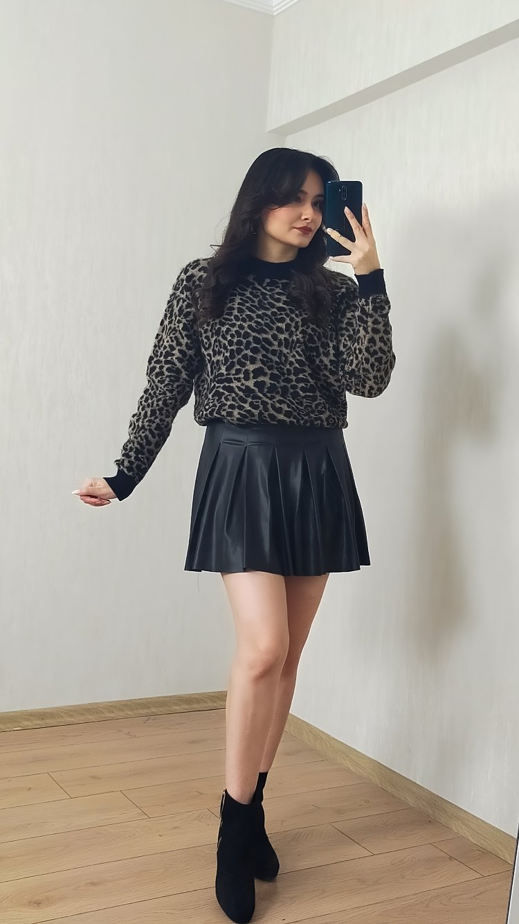 Leopar Desenli Kazak 