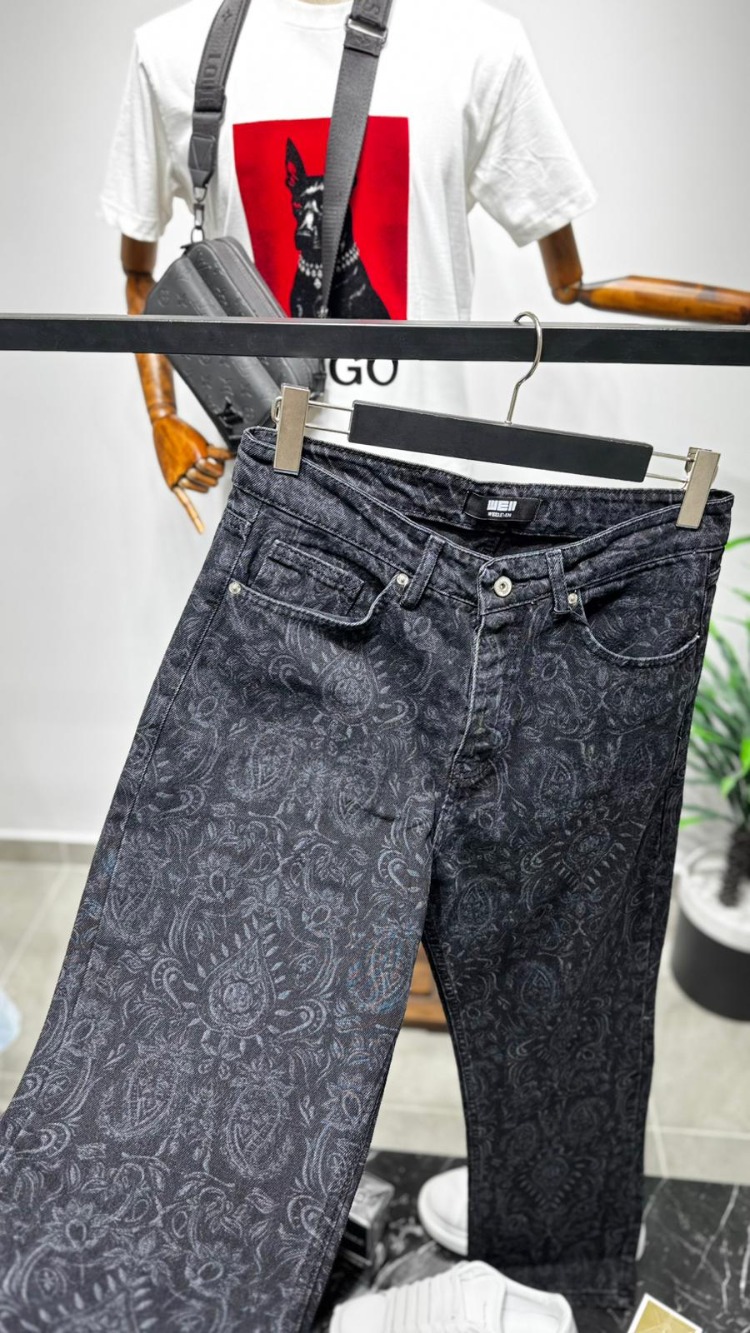 YENİ SEZON - KOT PANTOLON DESENLİ