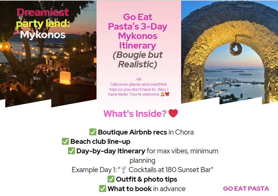 Go Eat Pasta’s 3-Day Mykonos Itinerary