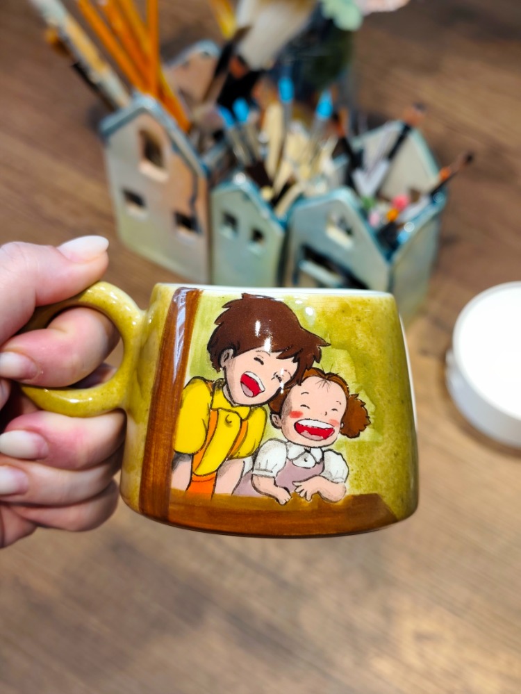 Komşum Totoro Satsuki & Mei El Yapımı Seramik Kupa
