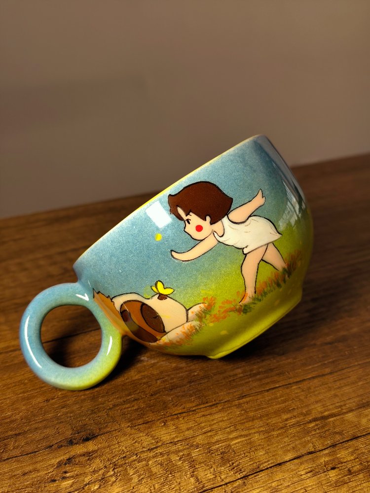 Heidi El Yapımı Seramik Fincan – 200 ml | Tamamı El Boyaması Koleksiyon Kupası