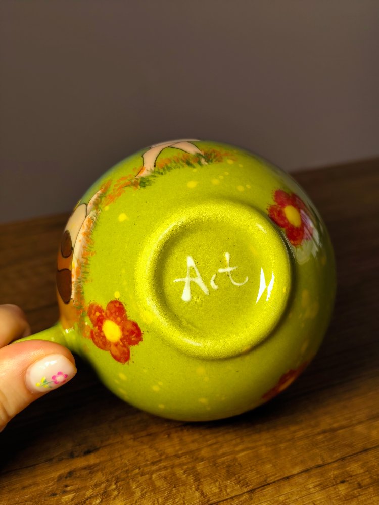 Heidi El Yapımı Seramik Fincan – 200 ml | Tamamı El Boyaması Koleksiyon Kupası