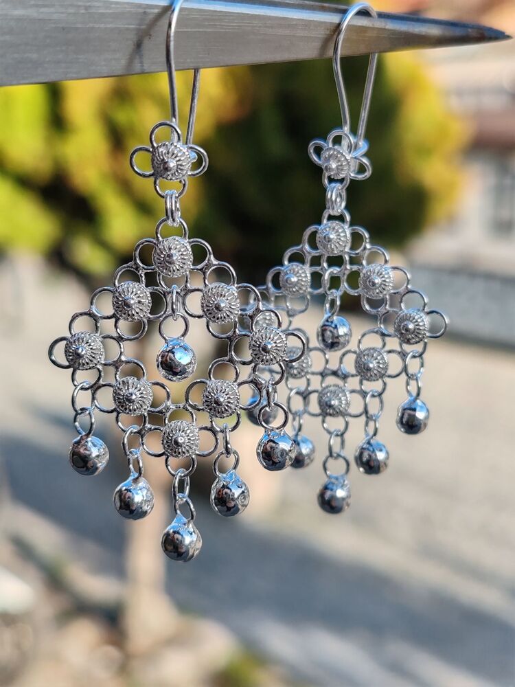 Gümüş Kare Model Kişniş Küpe 925 Ayar