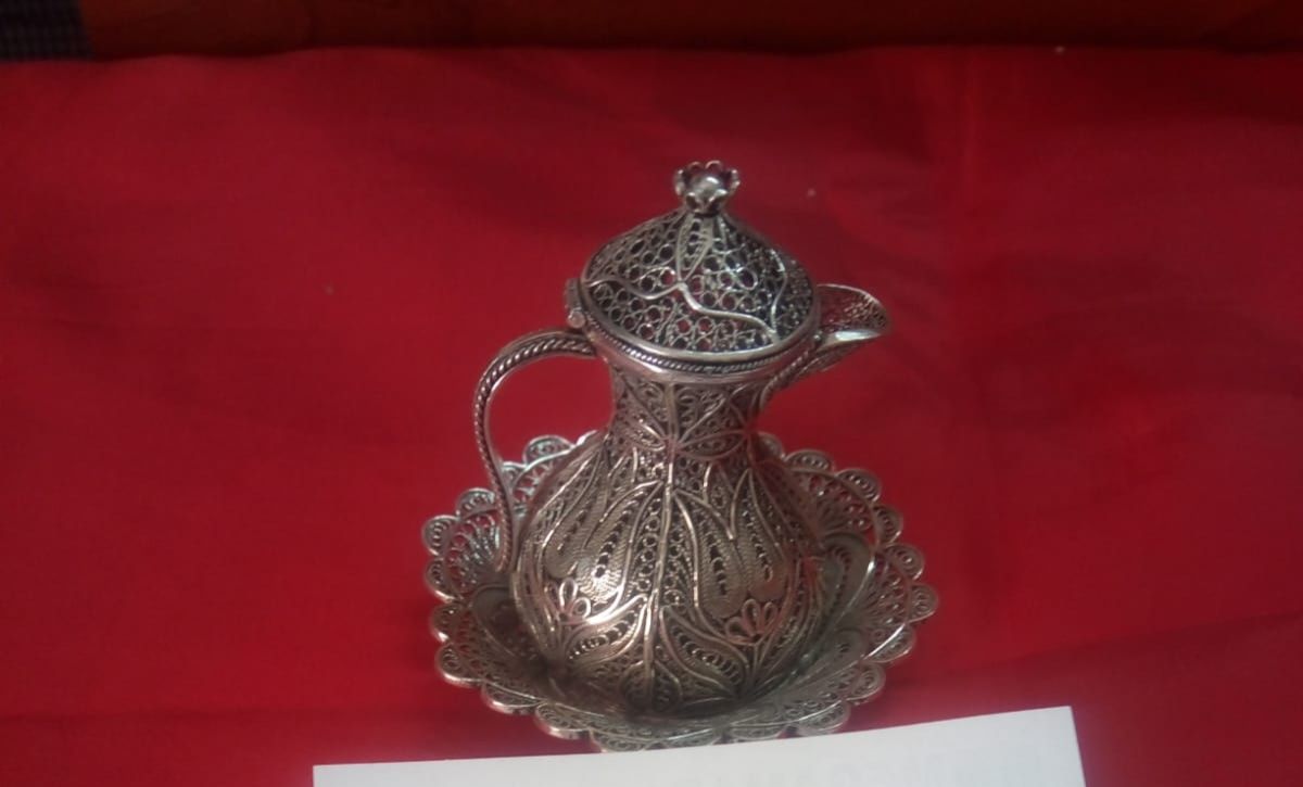 Telkari Biblo Küçük Ibrık  925 Ayar Gümüş El Yapımı