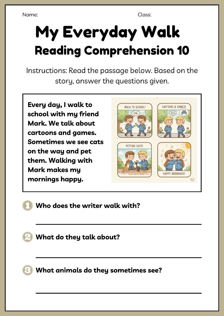PERSONAL LIFE READING COMPREHENSIONS