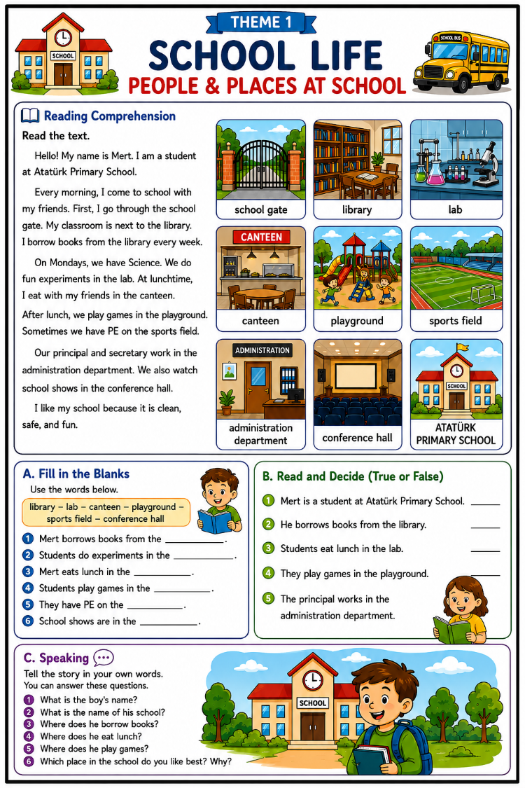 5TH GRADE ENGLİSH READING COMPREHENSION PACK