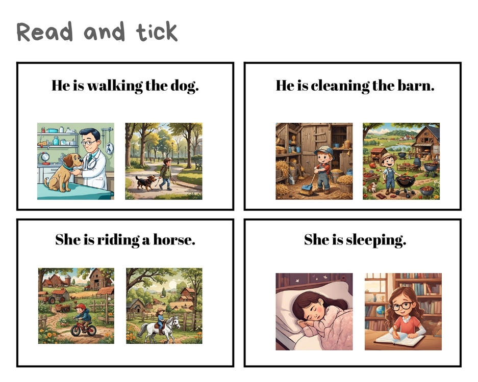 PRESENT CONTINUOUS TENSE GRAMMAR CARDS (5. SINIF)