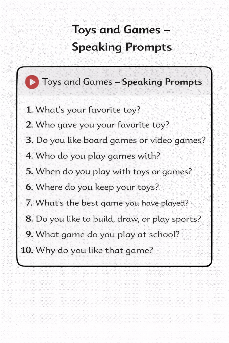 TOYS & GAMES READING-SPEAKING CARDS