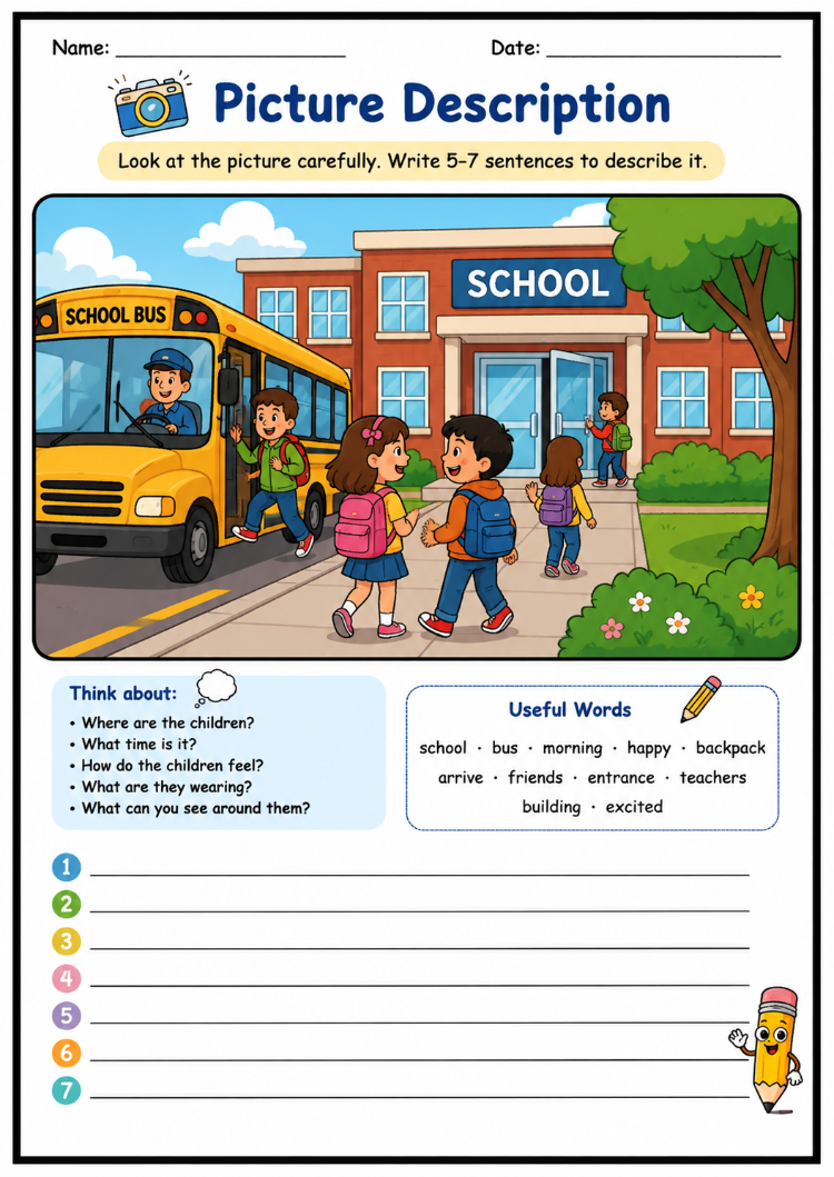 SCHOOL & CLASSROOM LIFE PICTURE DESCRIPTION PACK