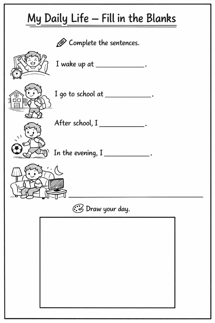 PERSONAL LIFE WRITING WORKSHEETS