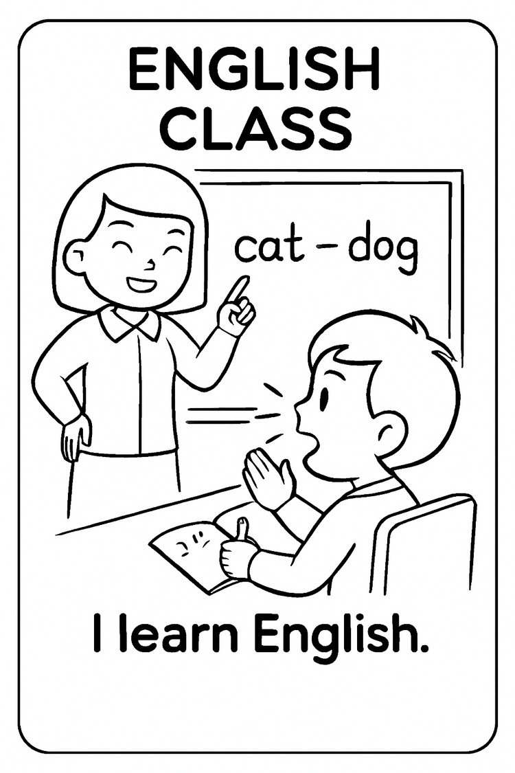 FUN AT SCHOOL COLORING CARDS