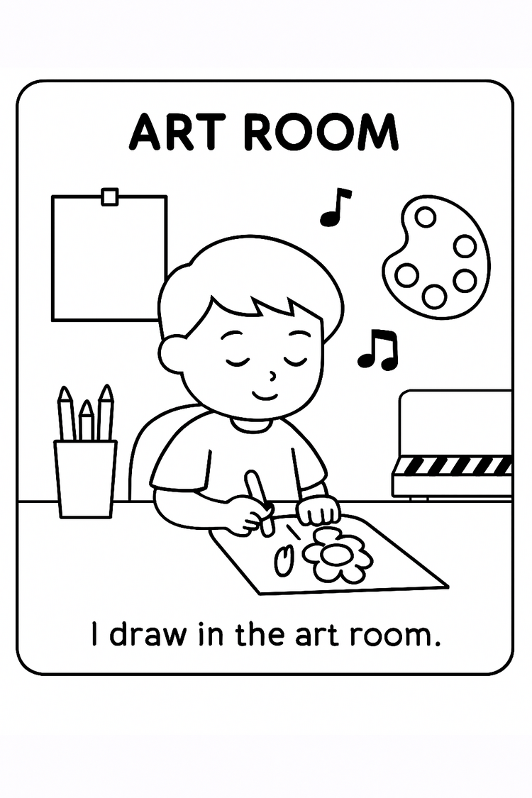 FUN AT SCHOOL COLORING CARDS