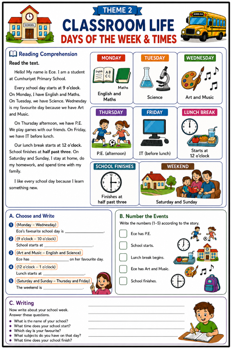 5TH GRADE ENGLİSH READING COMPREHENSION PACK