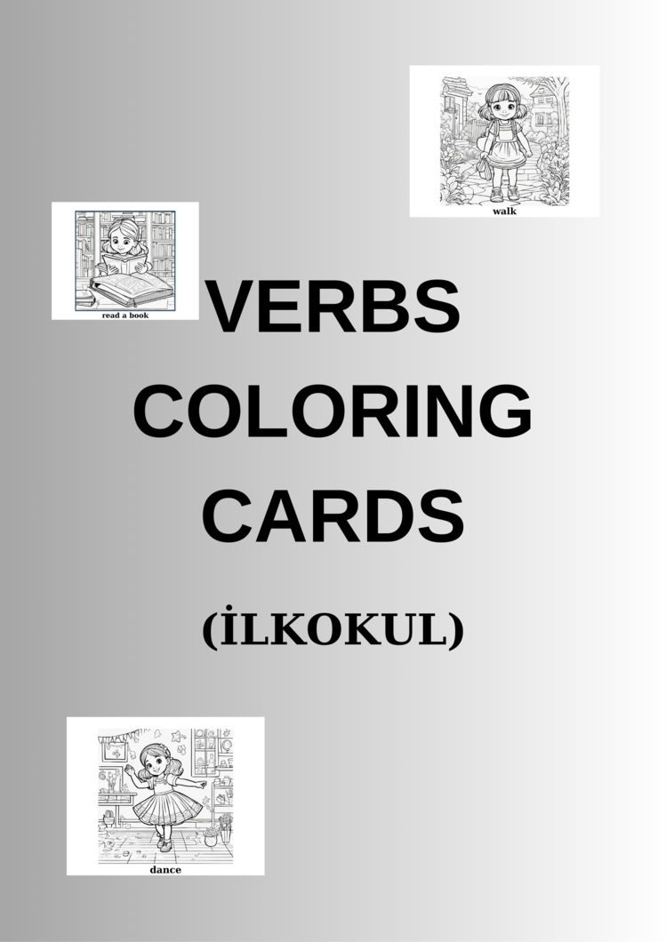 VERBS COLORING CARDS (İLKOKUL)