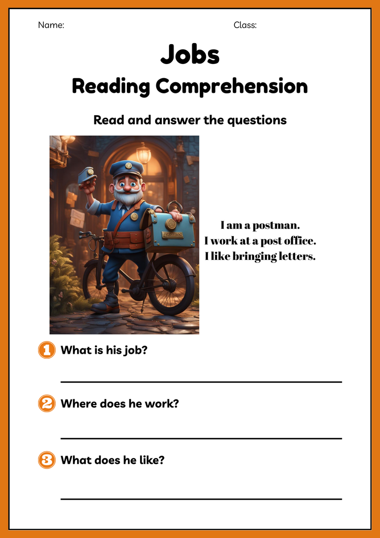 JOBS READING COMPREHENSION WORKSHEETS (4. SINIF)