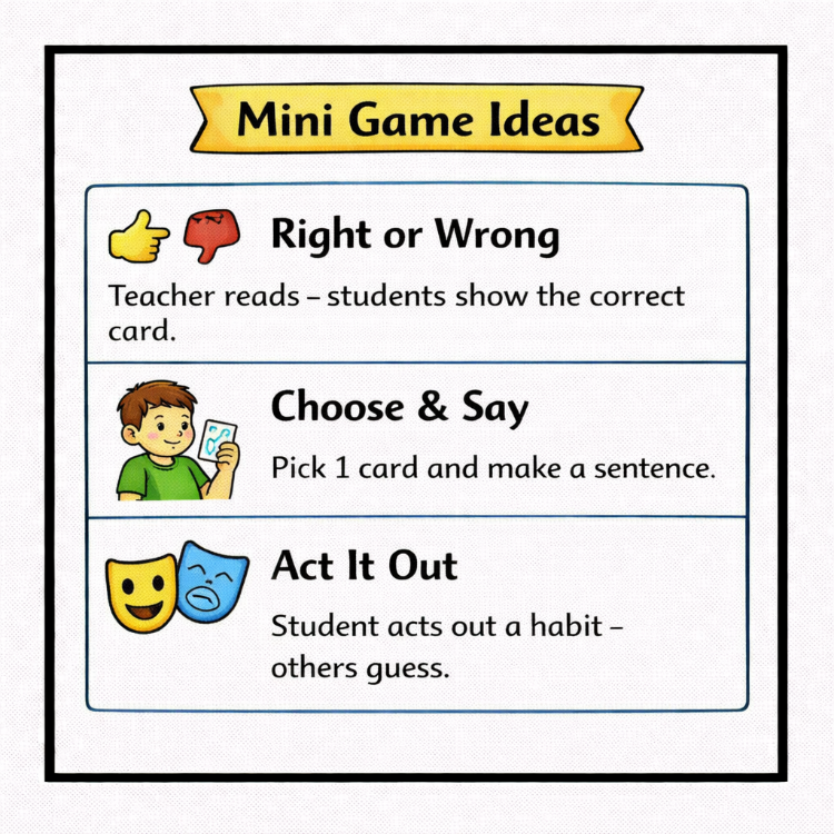 HEALTH HABITS SPEAKING CARDS