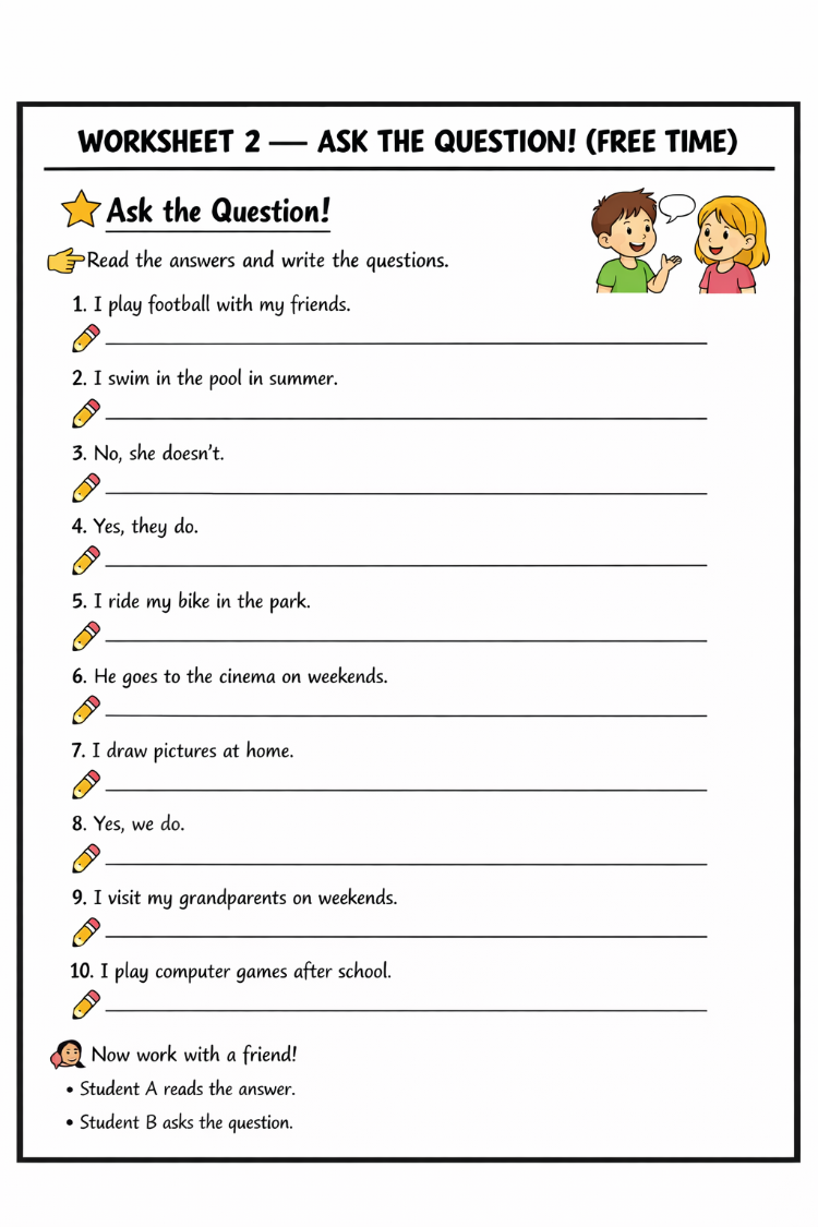 ASK & ANSWER SPEAKING ACTIVITIES