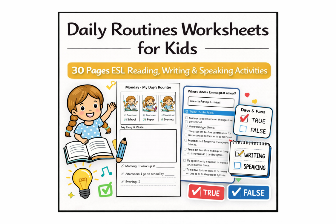 DAILY ROUTINES WORKSHEETS FOR KIDS