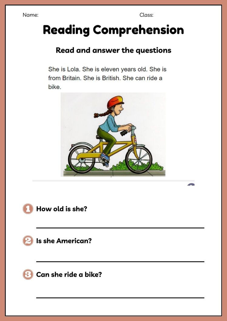 READING COMPREHENSION WORKSHEETS 3 