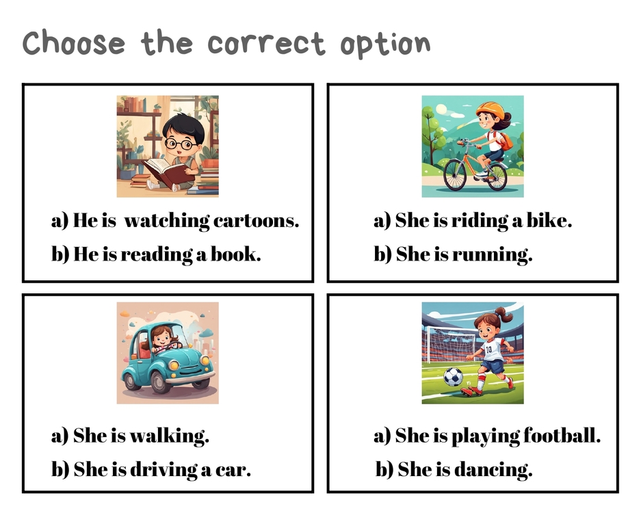 PRESENT CONTINUOUS TENSE GRAMMAR CARDS (5. SINIF)