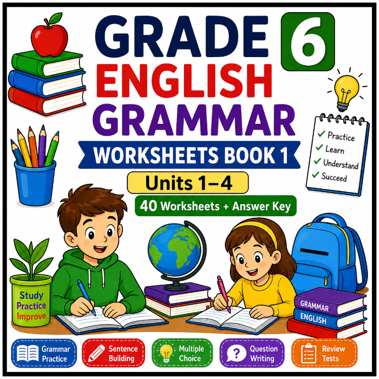 GRADE 6 ENGLISH GRAMMAR WORKSHEETS BOOK 1