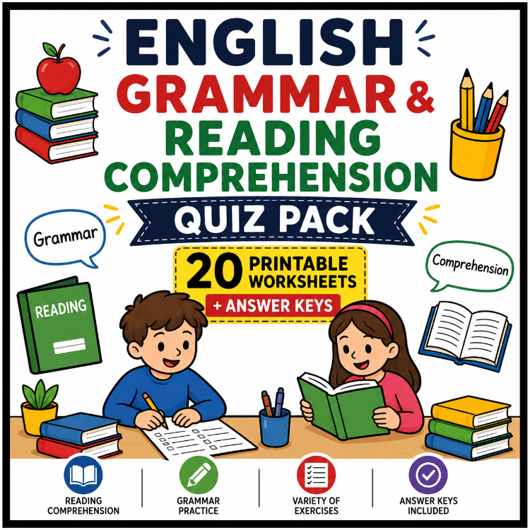 ENGLISH GRAMMAR & READING COMPREHENSION QUIZ PACK