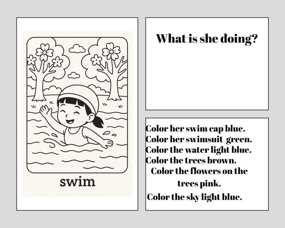 COLOR AND LEARN EVERYDAY VERBS WITH KIKO 2