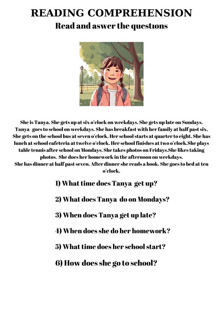 READING COMPREHENSION WORKSHEETS 4 