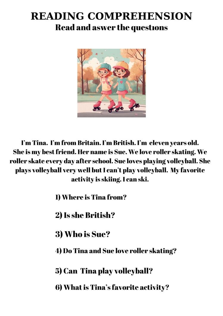 READING COMPREHENSION WORKSHEETS 4 