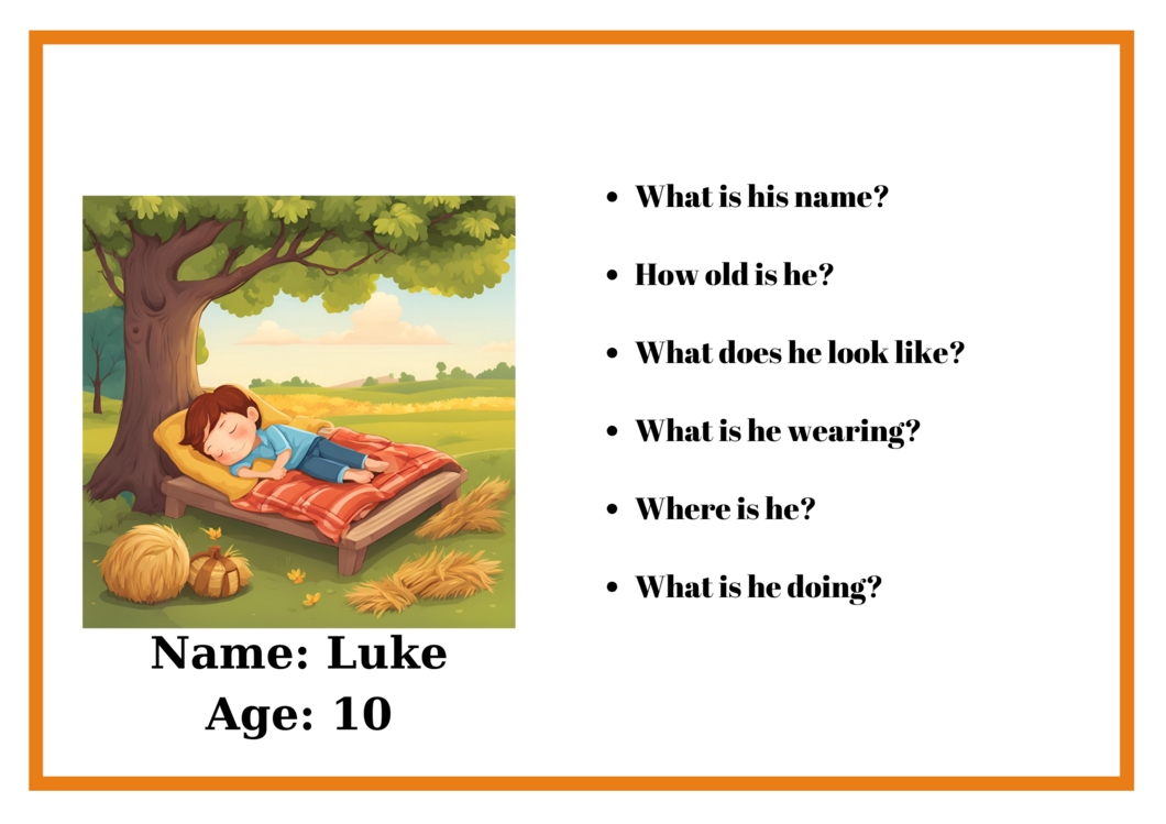 PICTURE DESCRIPTION CARDS 1