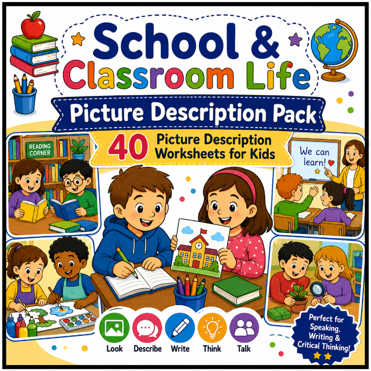 SCHOOL & CLASSROOM LIFE PICTURE DESCRIPTION PACK