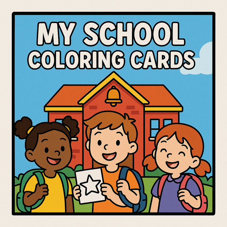 MY SCHOOL COLORING CARDS