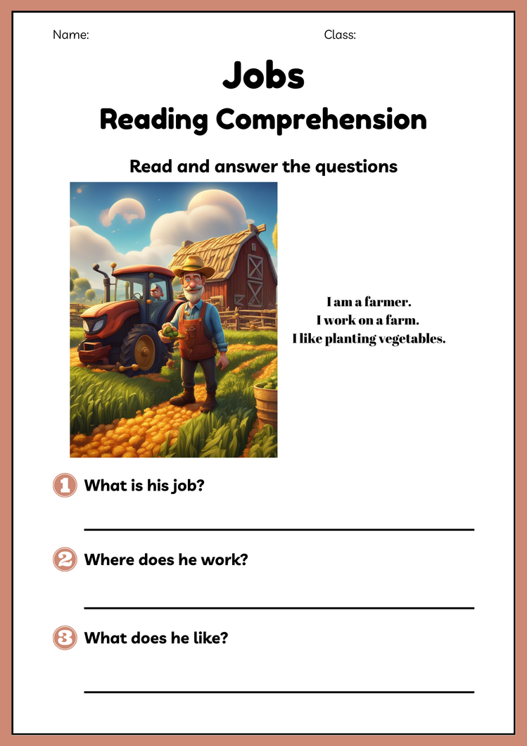JOBS READING COMPREHENSION WORKSHEETS (4. SINIF)