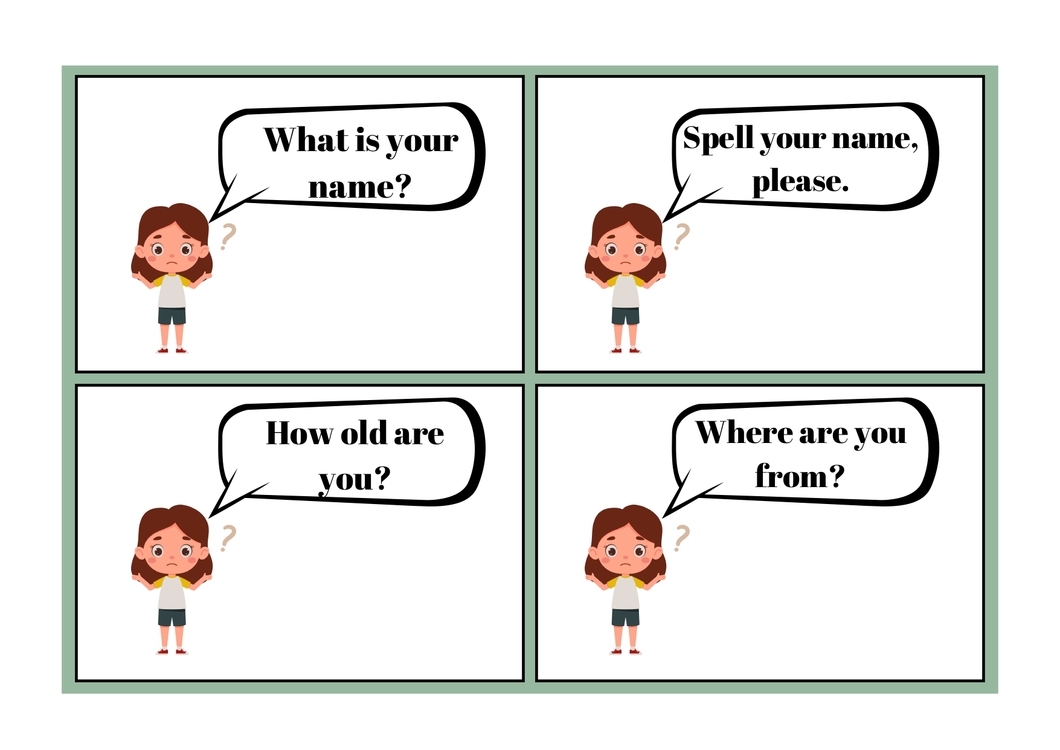 ALL ABOUT ME & MY FAMILY SPEAKING CARDS