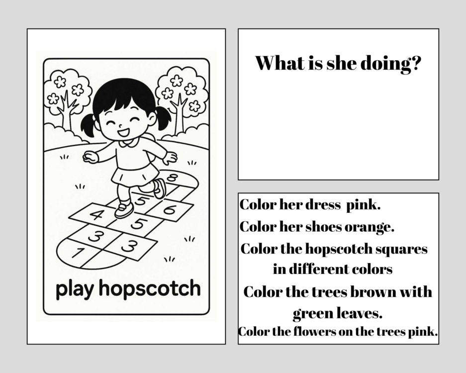 COLOR AND LEARN EVERYDAY VERBS WITH KIKO 2
