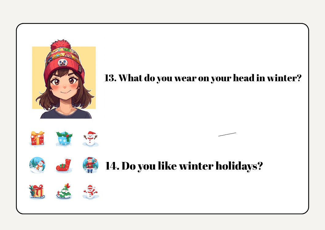 WINTER SPEAKING CARDS