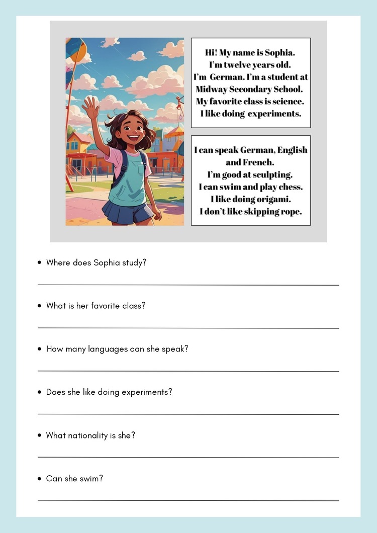 READING COMPREHENSION WORKSHEETS 1 (5. SINIF)