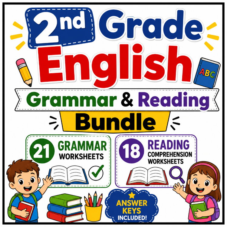 2ND GRADE GRAMMAR & READING COMPREHENSION BUNDLE