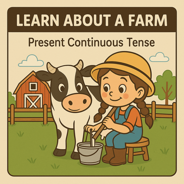 LEARN ABOUT A FARM-PRESENT CONTINUOUS TENSE ACTIVITIES