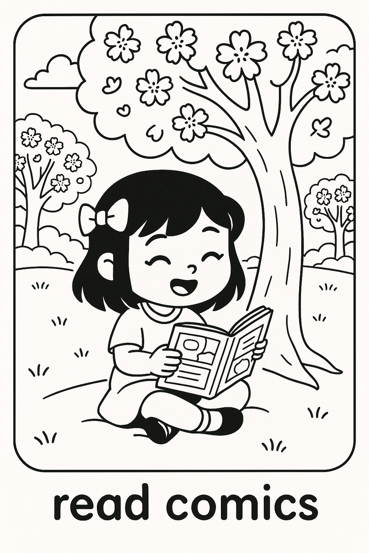 COLOR & LEARN: EVERYDAY VERBS WITH KIKO