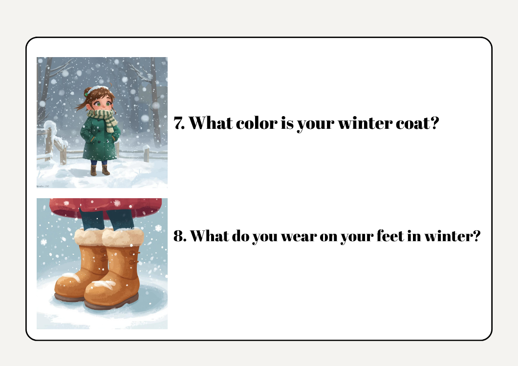 WINTER SPEAKING CARDS