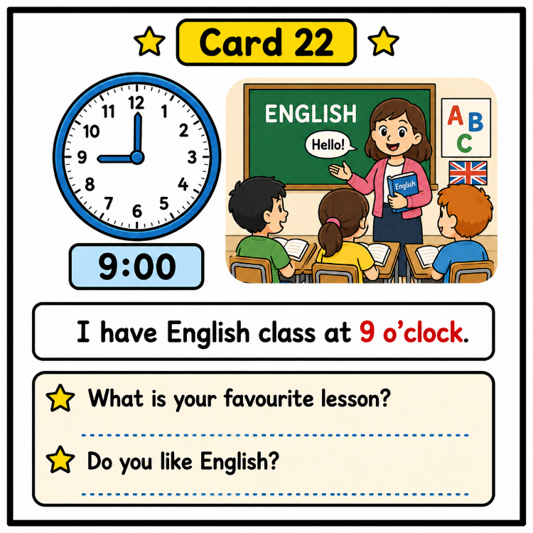SCHOOL DAYS SPEAKING CARDS