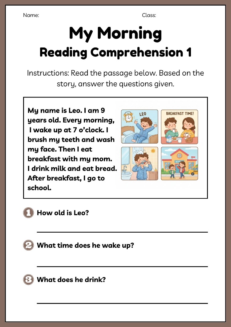 PERSONAL LIFE READING COMPREHENSIONS